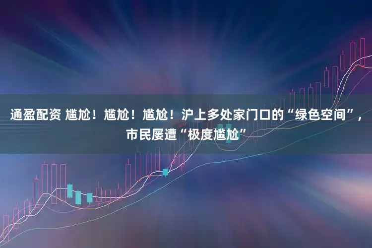 通盈配资 尴尬！尴尬！尴尬！沪上多处家门口的“绿色空间”，市民屡遭“极度尴尬”