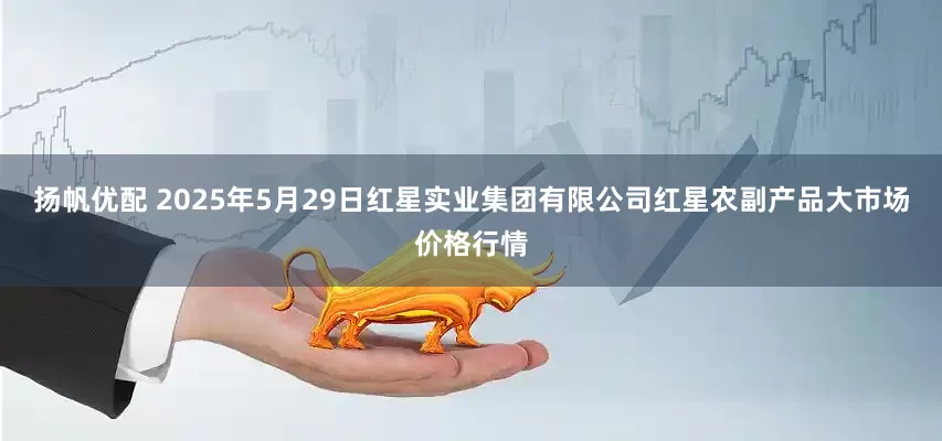 扬帆优配 2025年5月29日红星实业集团有限公司红星农副产品大市场价格行情